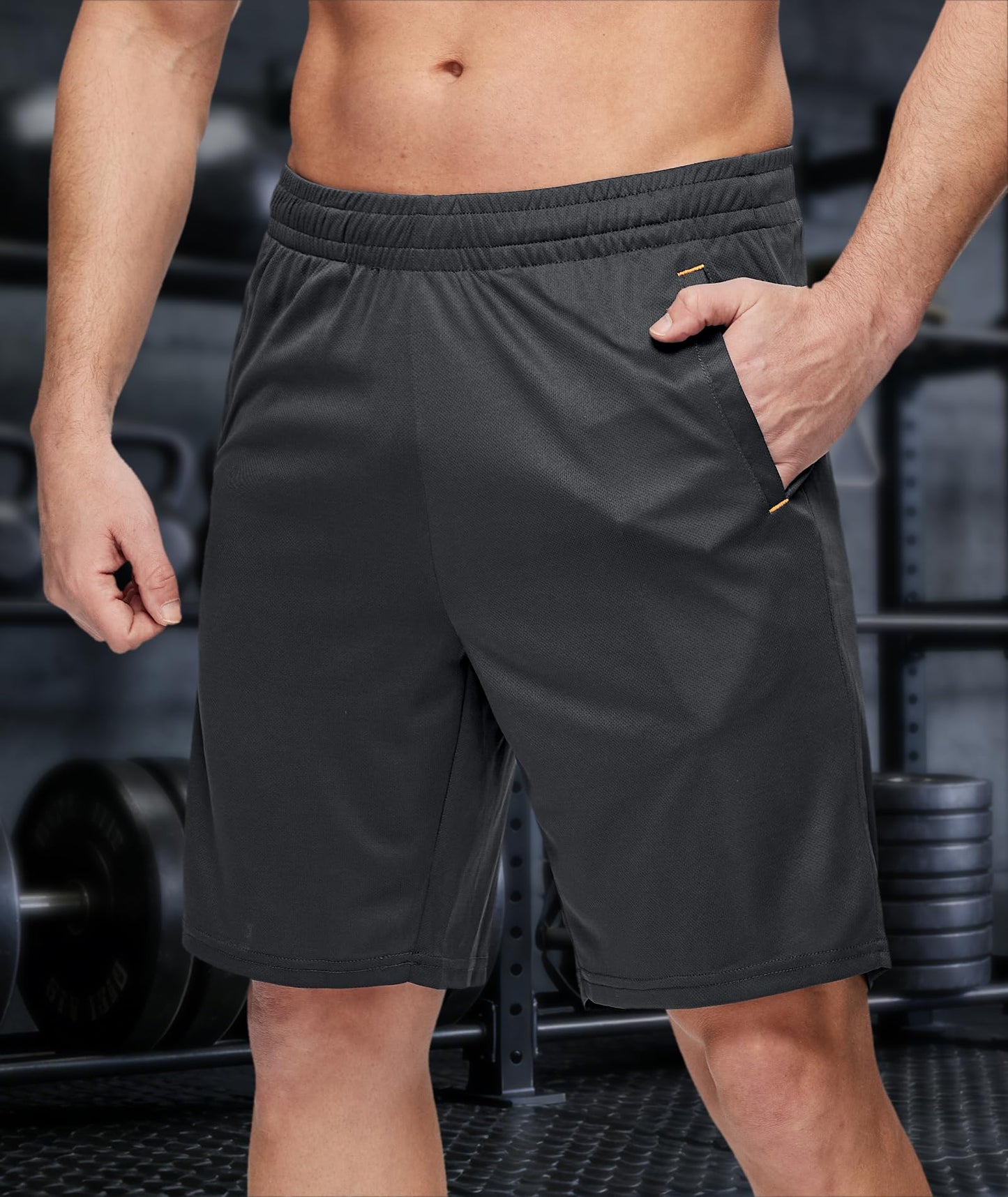Little Beauty 5 Pack Mens Athletic Gym Shorts with Pockets Fast Dry Basketball Running Workout Shorts Navy/Dark Grey*2/Black*2, XL