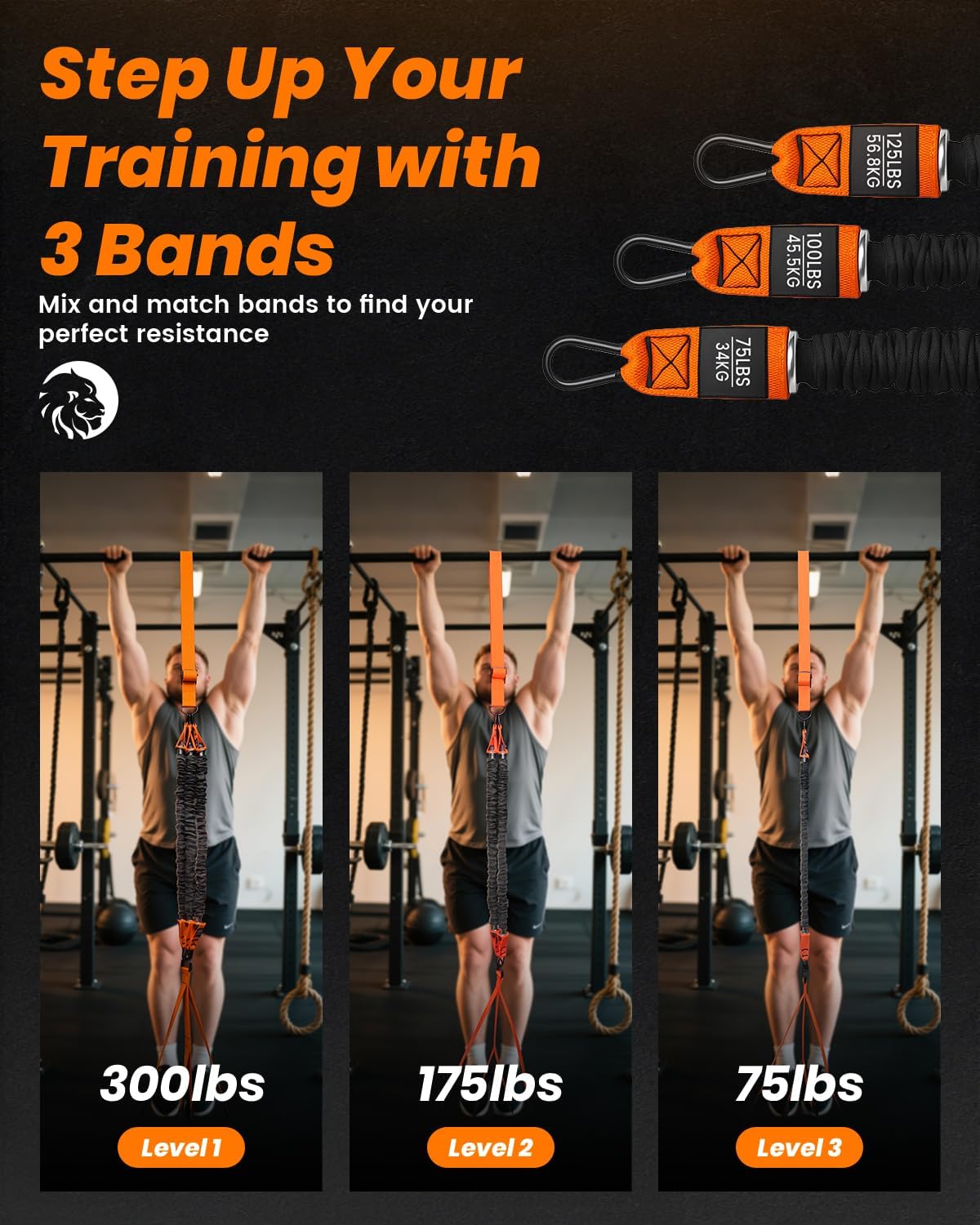 Adjustable Pull Up Assistance Bands - Heavy Duty Resistance Bands for Strength Training | Home Fitness Equipment