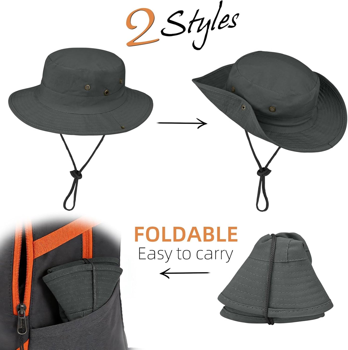 Sun Hats - Foldable Boonie Hat with UPF 50+ Protection for Fishing, Hiking, Beach | Unisex