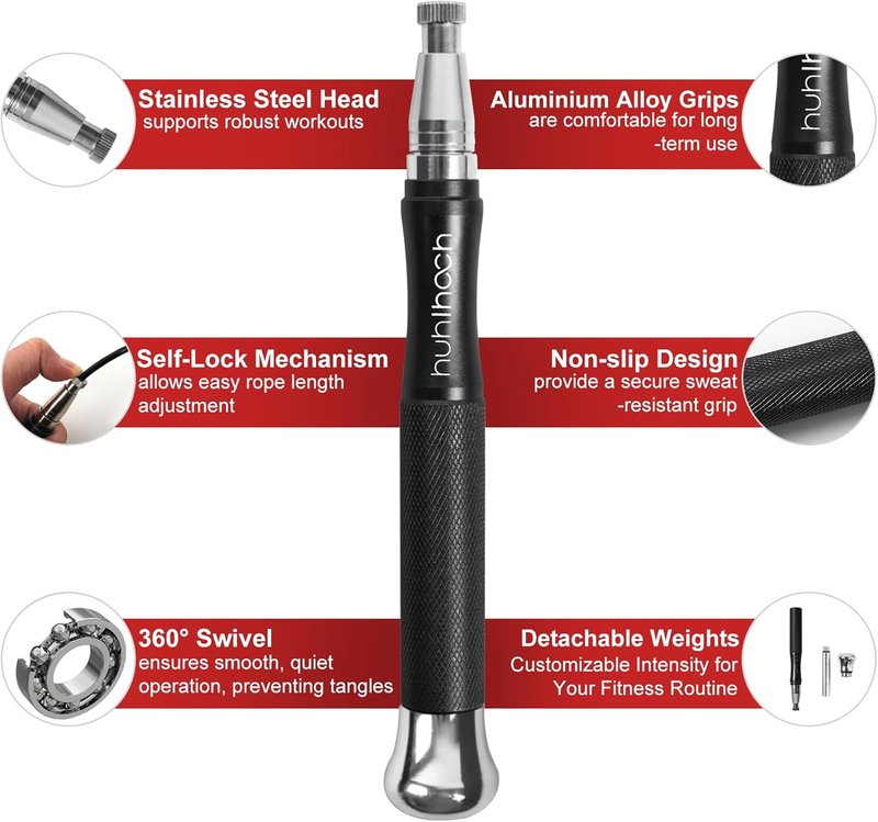 Weighted Jump Rope - Speed Fitness Training Tool with Secure Lock Mechanism | 360° Smooth Swivel, Non-Slip Handles