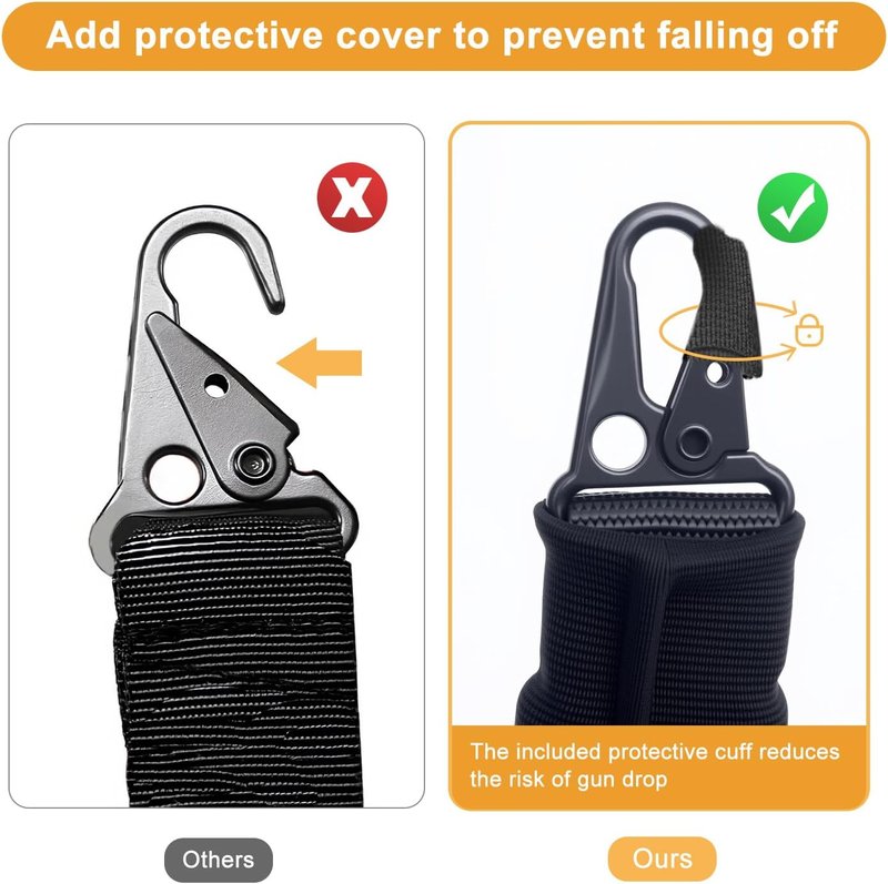 Upgraded Rifle Sling - Soft Shoulder Pad, Anti-Drop Cover & Adjustable Length | 2-Point Design