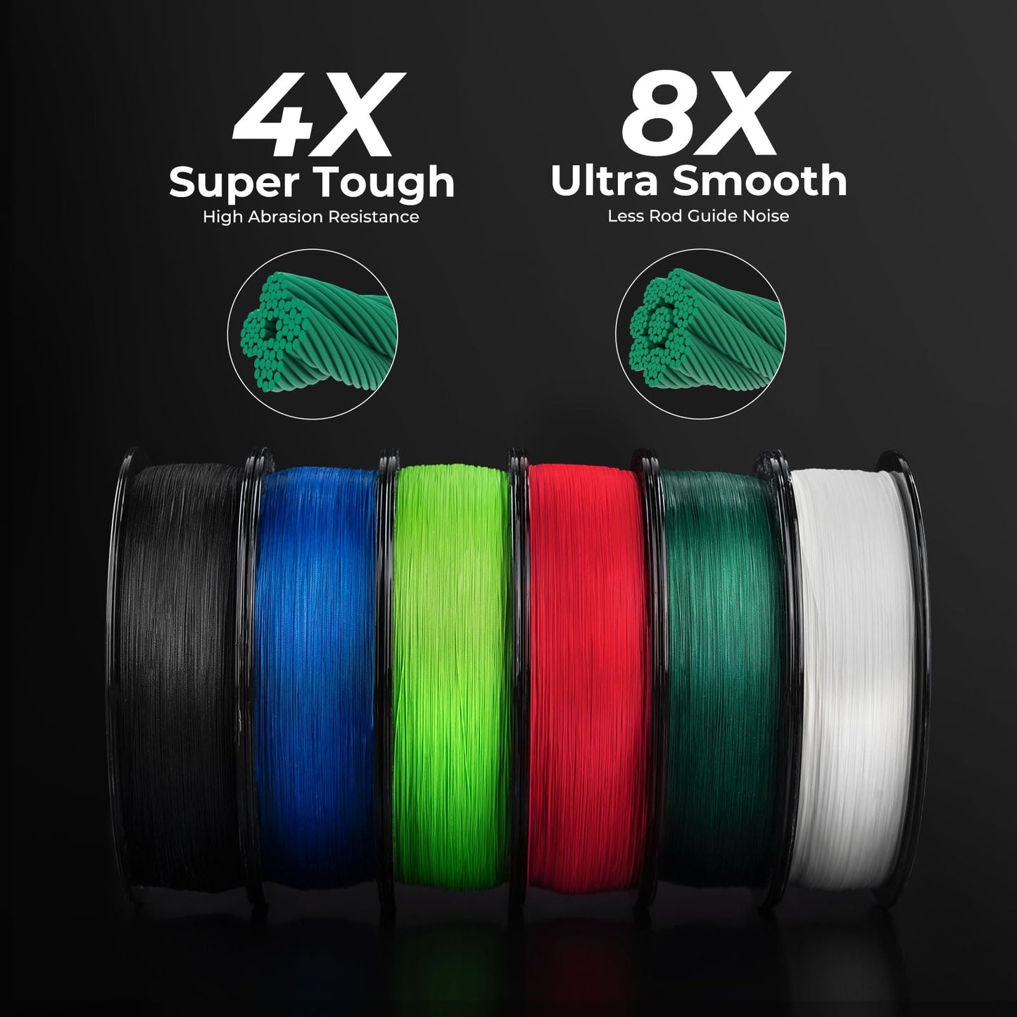 KastKing Superpower ColorShield Braided Fishing Line, Moss Green,80LB,300Yards,X8