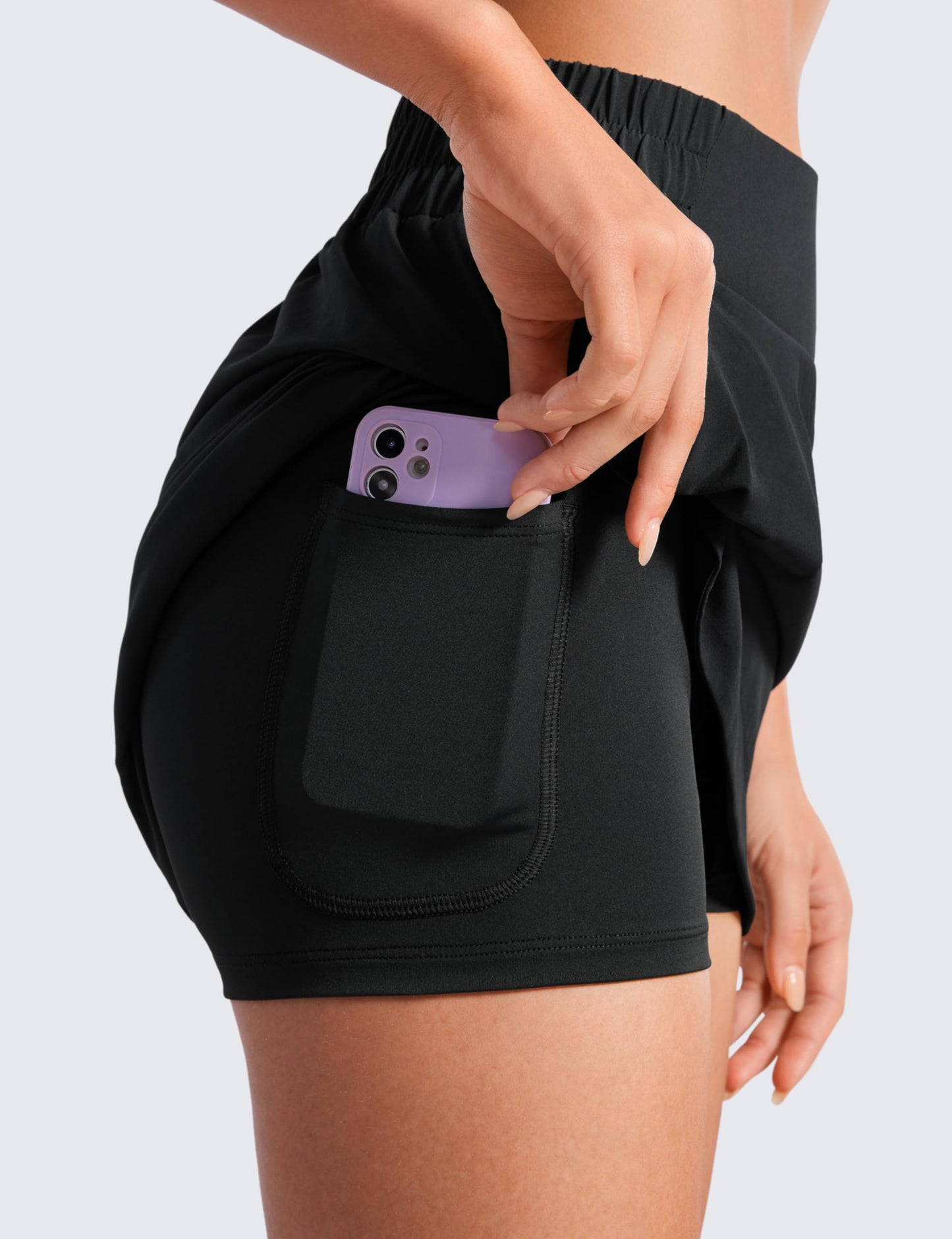 CRZ YOGA High Waisted Dolphin Golf Skirt Black Medium