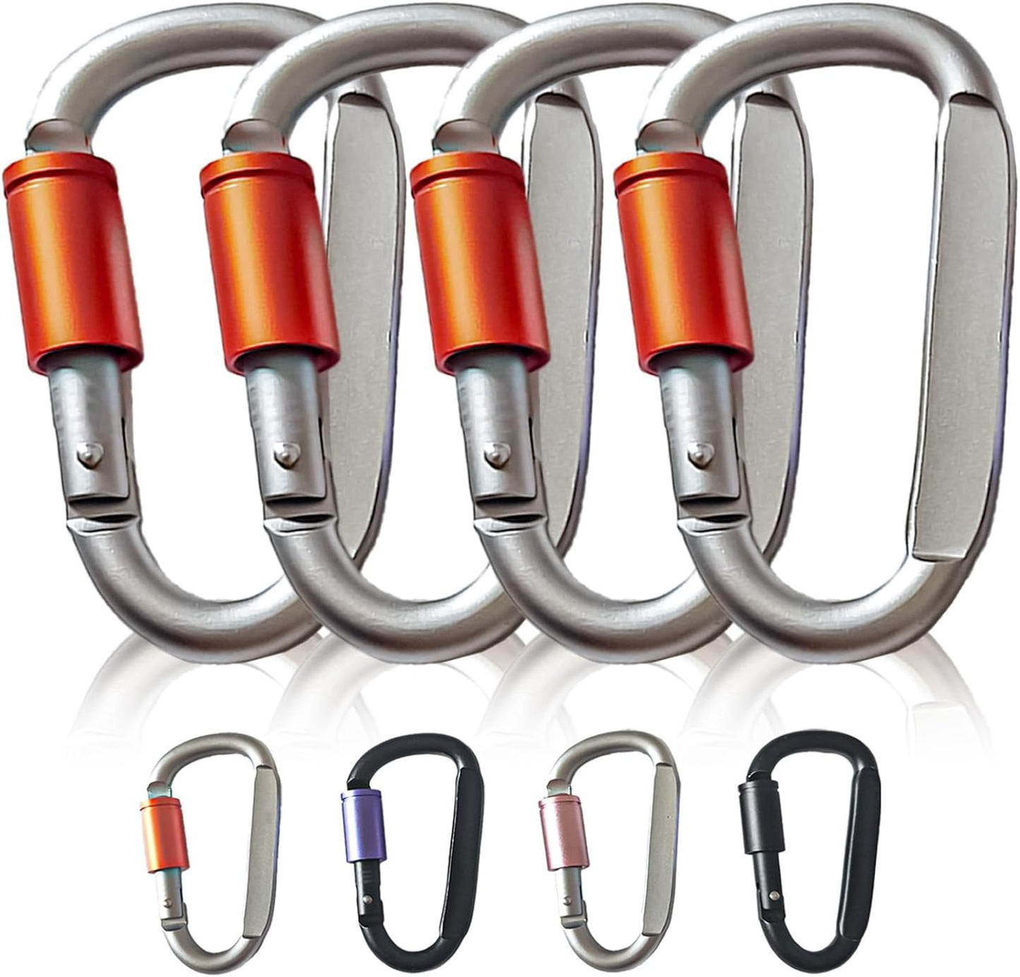 **Paracord Keychain - Durable Carabiner Clip with D Ring Metal Hook for Water Bottles, Keys & Backpacks**