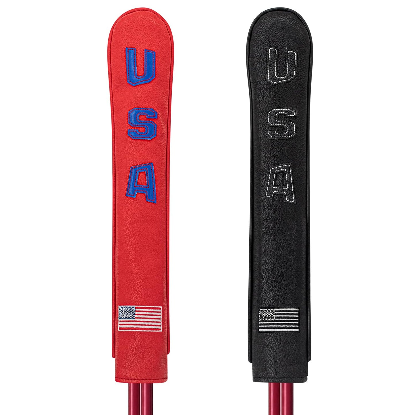 Golf Alignment Stick Cover Golf Covers Premium Leather Perfect Cover for Alignment Sticks USA-National Flag Design Alignment Sticks Holder Golf Club Protector