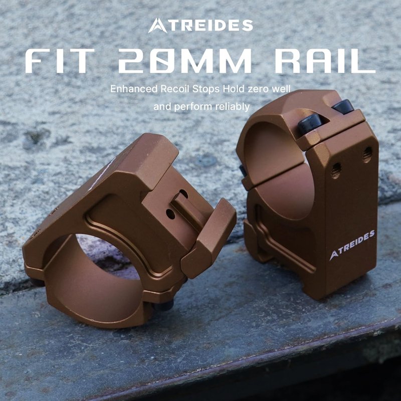 ATREIDES 30mm Scope Rings - 1.25" Center Height for 20mm Rails | Durable Mounting Solution