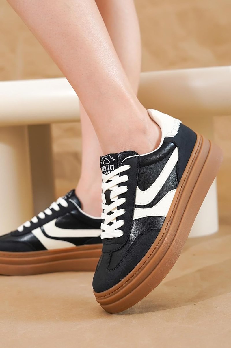 Project Cloud Platform Sneakers - Lightweight Women's Lace-Up Fashion Shoes with Memory Foam Insole | Non-Slip Sole, 2026 Edition