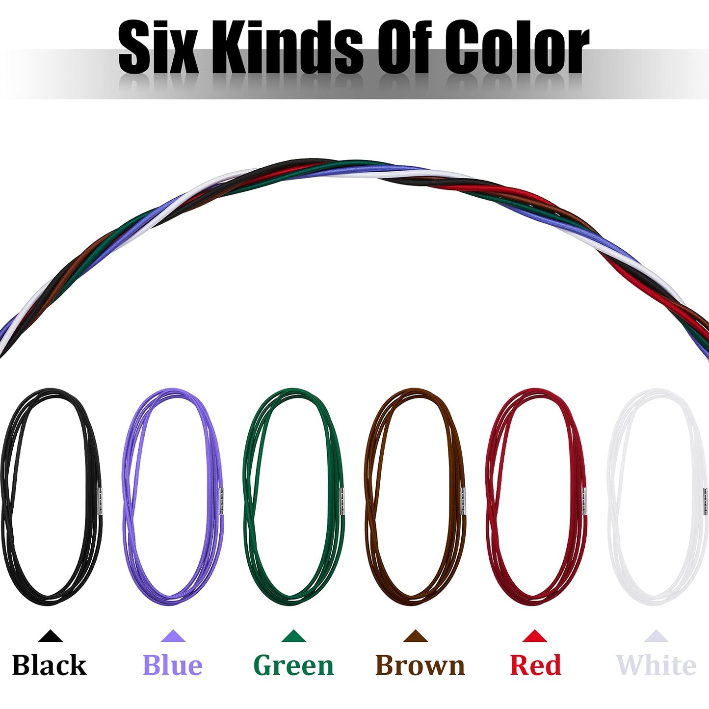 Riakrum 6 Pieces Trash Can Rubber Bands, Suitable for 60-98 Gallon Trash Cans,Perimeter from 102 Inches to 150 Inches Large Multi-functional Rubber Bands Suitable Kitchen Camping,6 Colors(Round)
