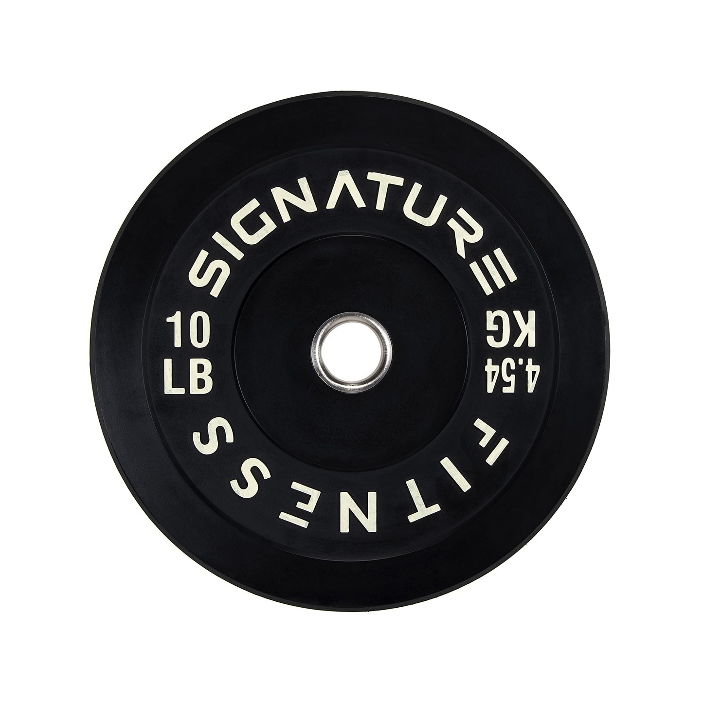 Signature Fitness 2" Olympic Bumper Plate Weight Plates with Steel Hub, 10LB Pair, Black