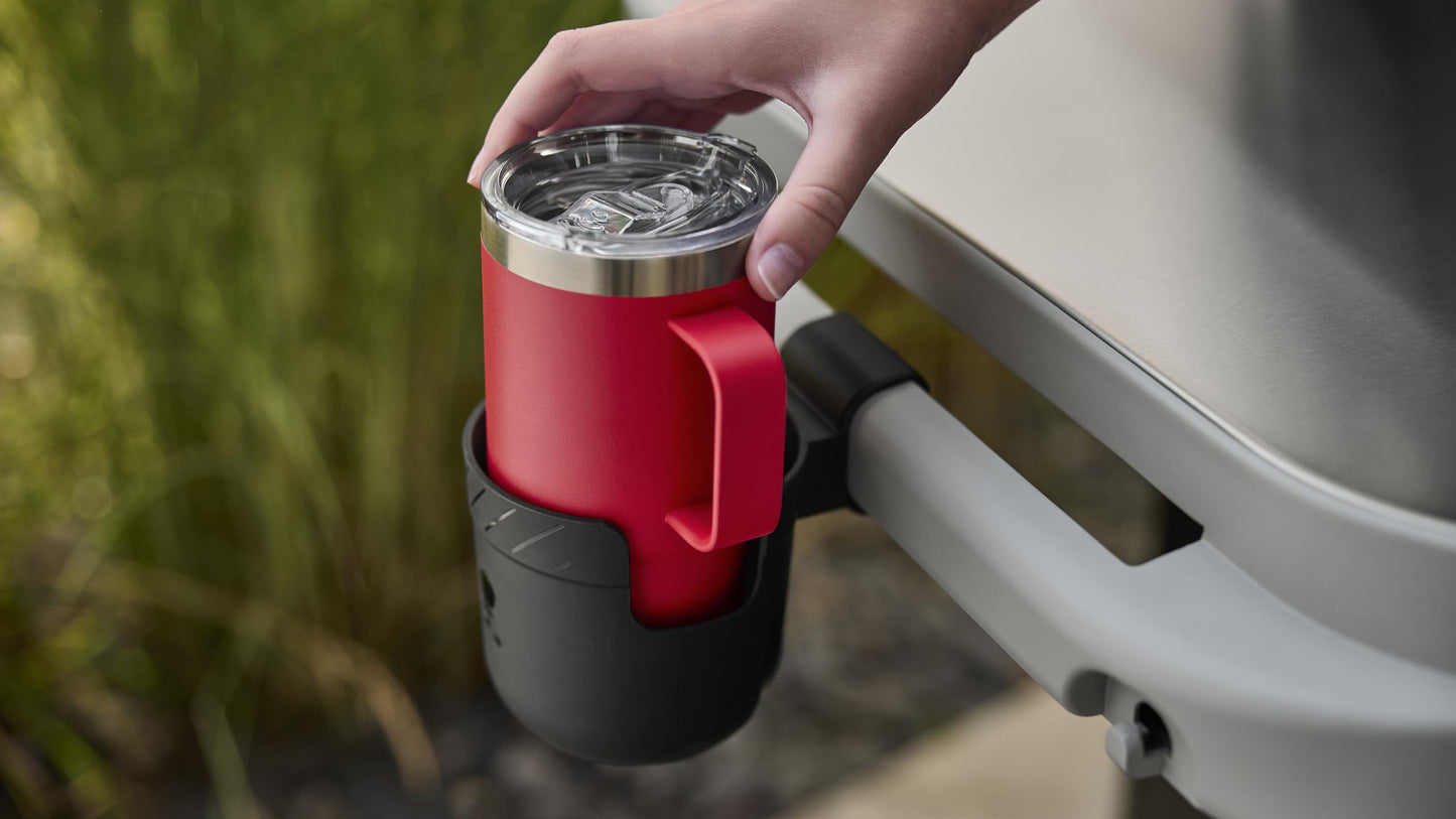 Weber Works Bottle Holder – Rail‑Mounted Grill Drink Holder for Bottles, Cans, Tumblers & Outdoor Beverage Storage on Weber Griddles and BBQ Stations