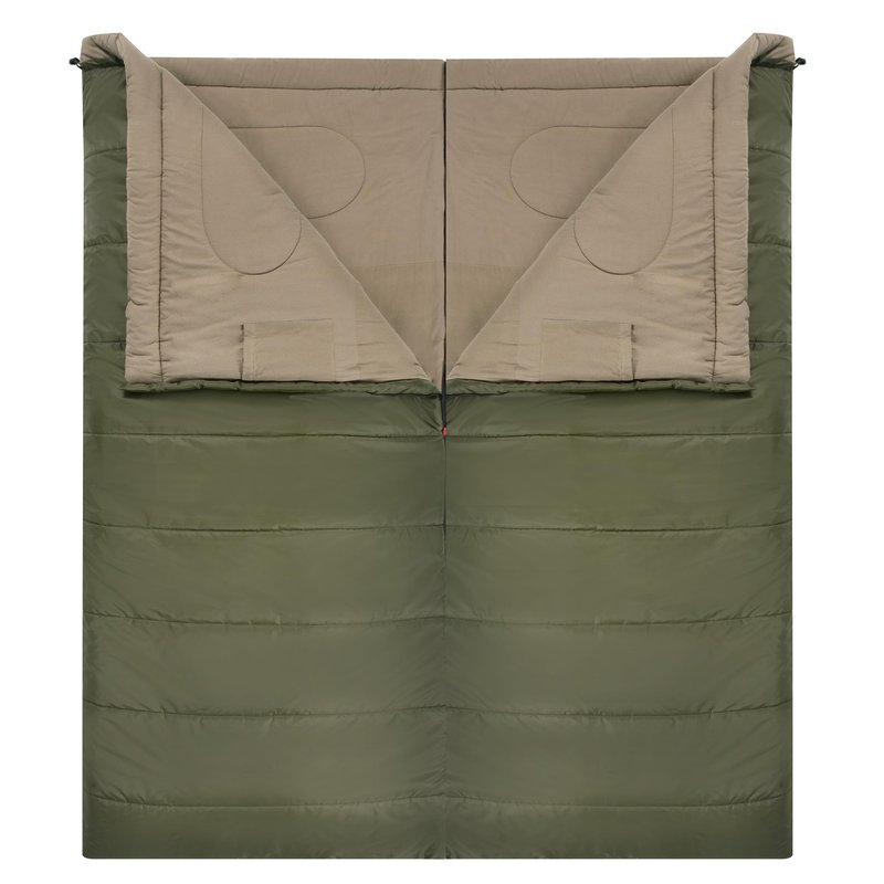 PO PO BEAR Zero Degree Sleeping Bag for Adults 100% Cotton Flannel Tall and Big (Green, 84" x 40" Right Zip)