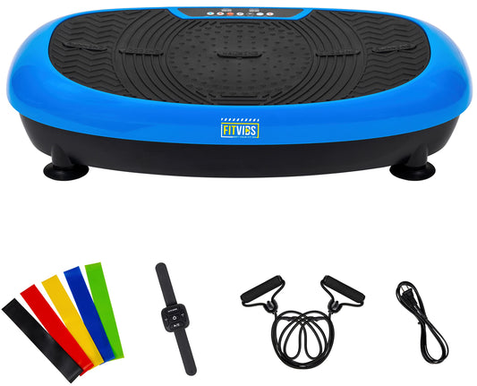 Signature Fitness Vibration Plate Exercise Machine Workout Vibration Fitness Platform with Resistance Loops and Resistance Band, 2D