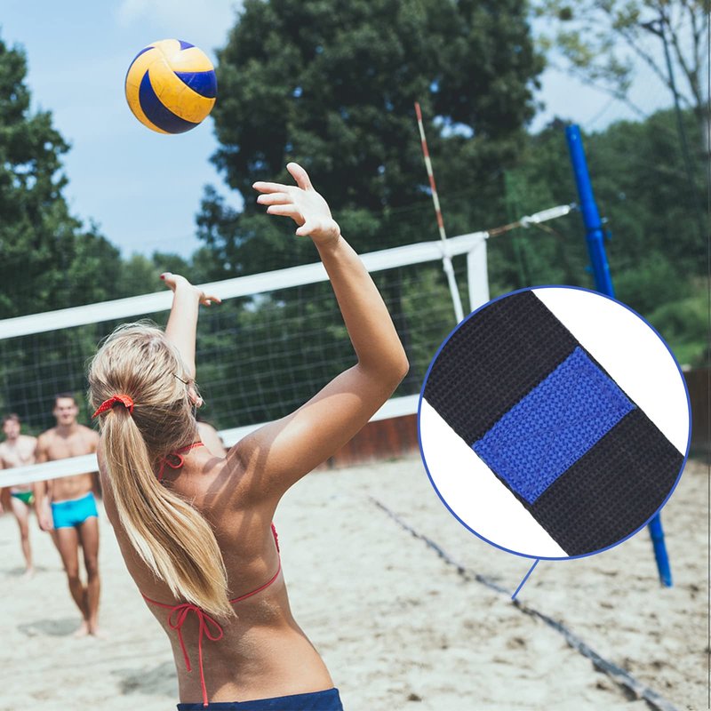 OMSORG 2-in-1 Beach Volleyball Lines, Heavy Duty Volleyball Boundary Lines with Reinforced Corners, Fit for Sand Backyard Grass 2 inch, Official Court Size 26.3' X 52.6'
