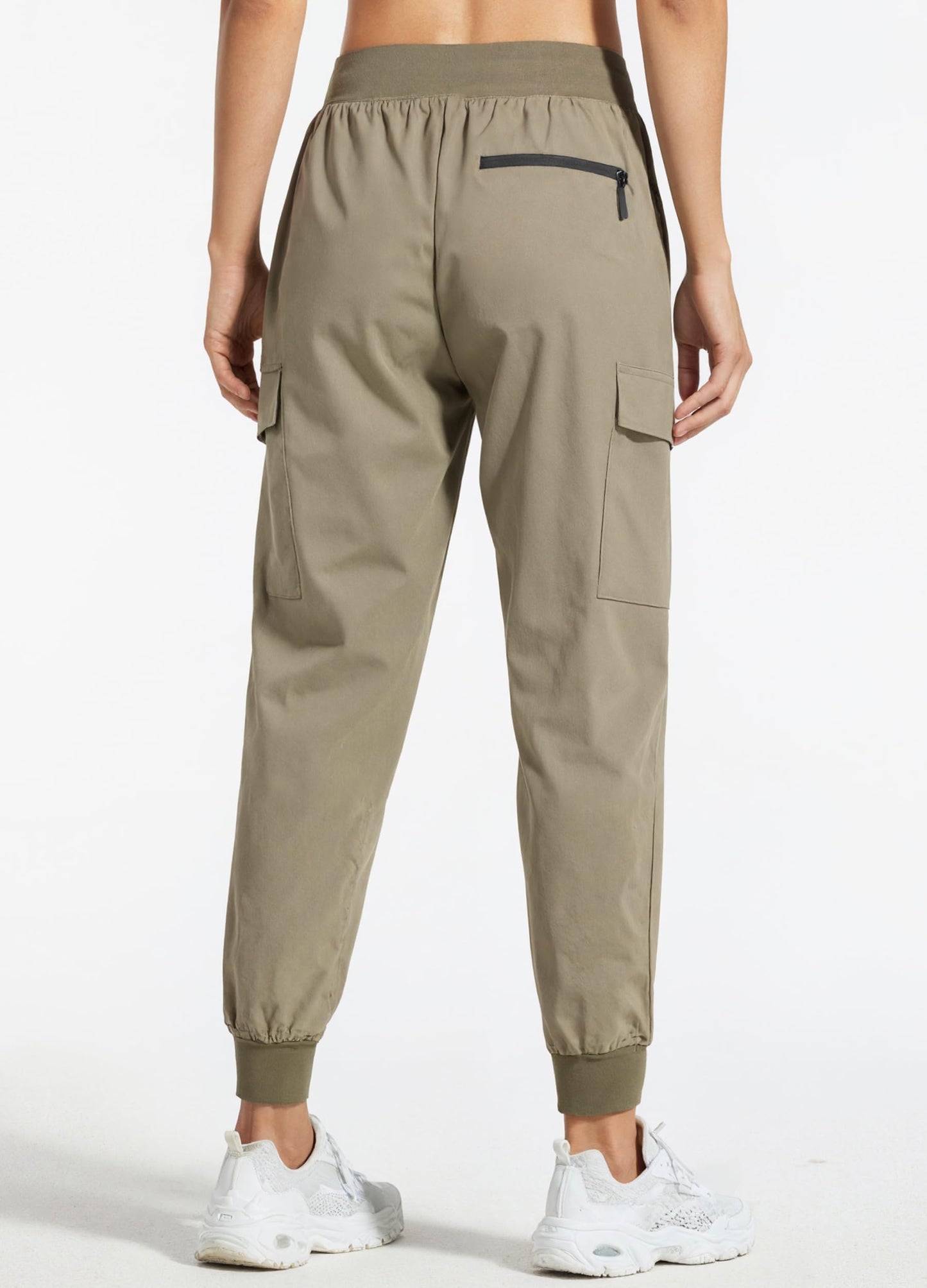 Libin Women's Cargo Joggers Lightweight Quick Dry Hiking Pants Athletic Lounge Casual Travel, Khaki S