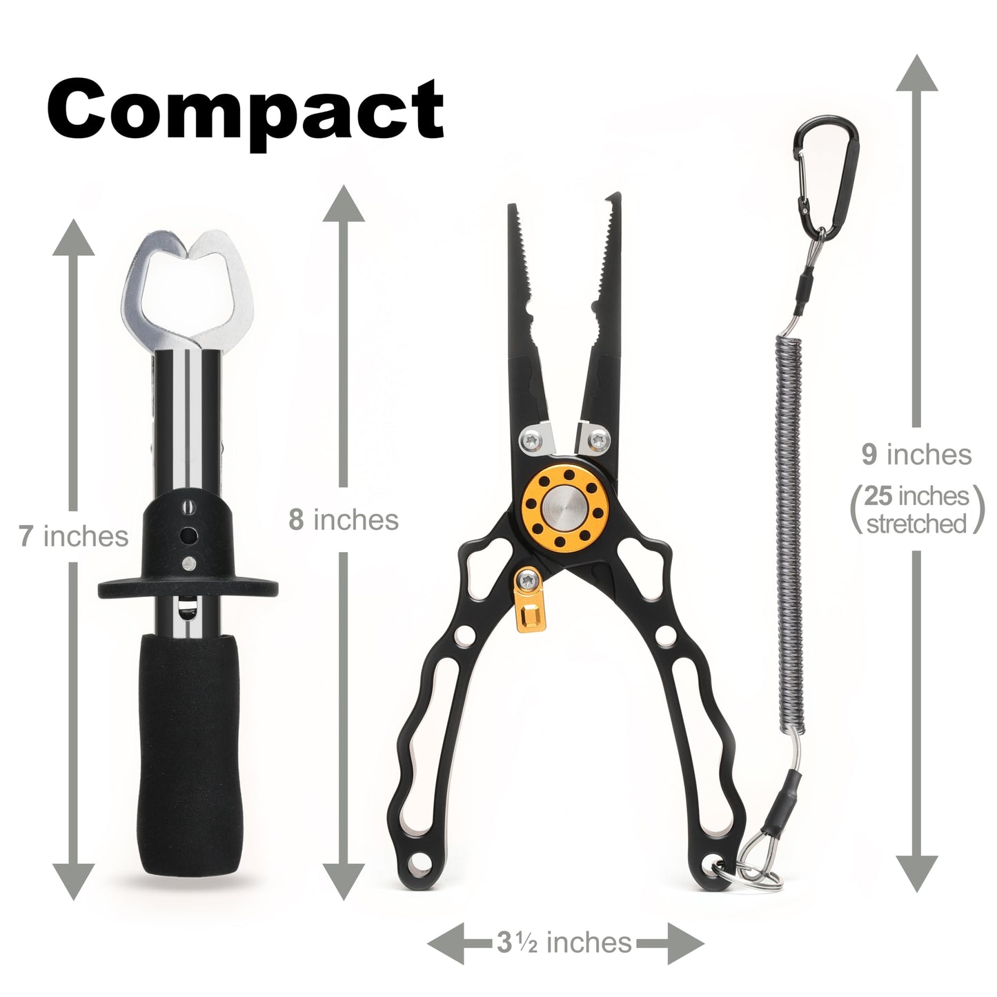 7.5 Inch Fishing Pliers and Gripper, Cuts Braided and Fluorocarbon Lines, Hook Remover, Split Ring Multifunctional Fishing Pliers for Ocean Fishing, Fly Fishing, Ice Fishing Tool, Gift for Fishermen