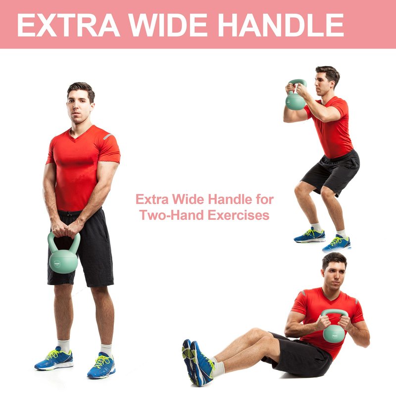 RUNWE Soft Kettlebell - Iron Sand Filled Shock-Proof Hand Weights, Strength Training Kettlebells 15lb Optional for Women Men or Children of Different Levels