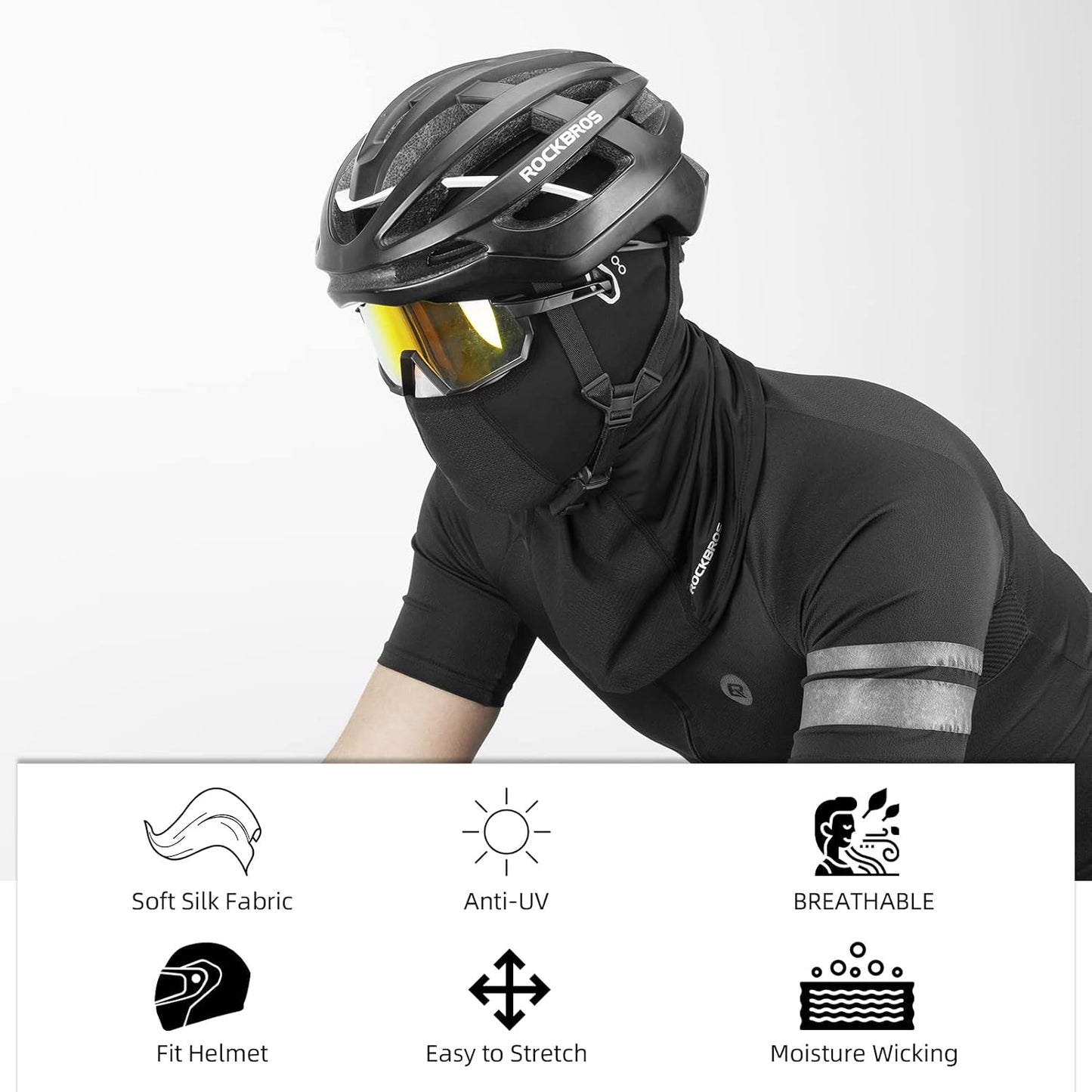 ROCKBROS Summer Balaclava Face Mask - Breathable Cooling Neck Gaiter for Motorcycle Cycling | Unisex