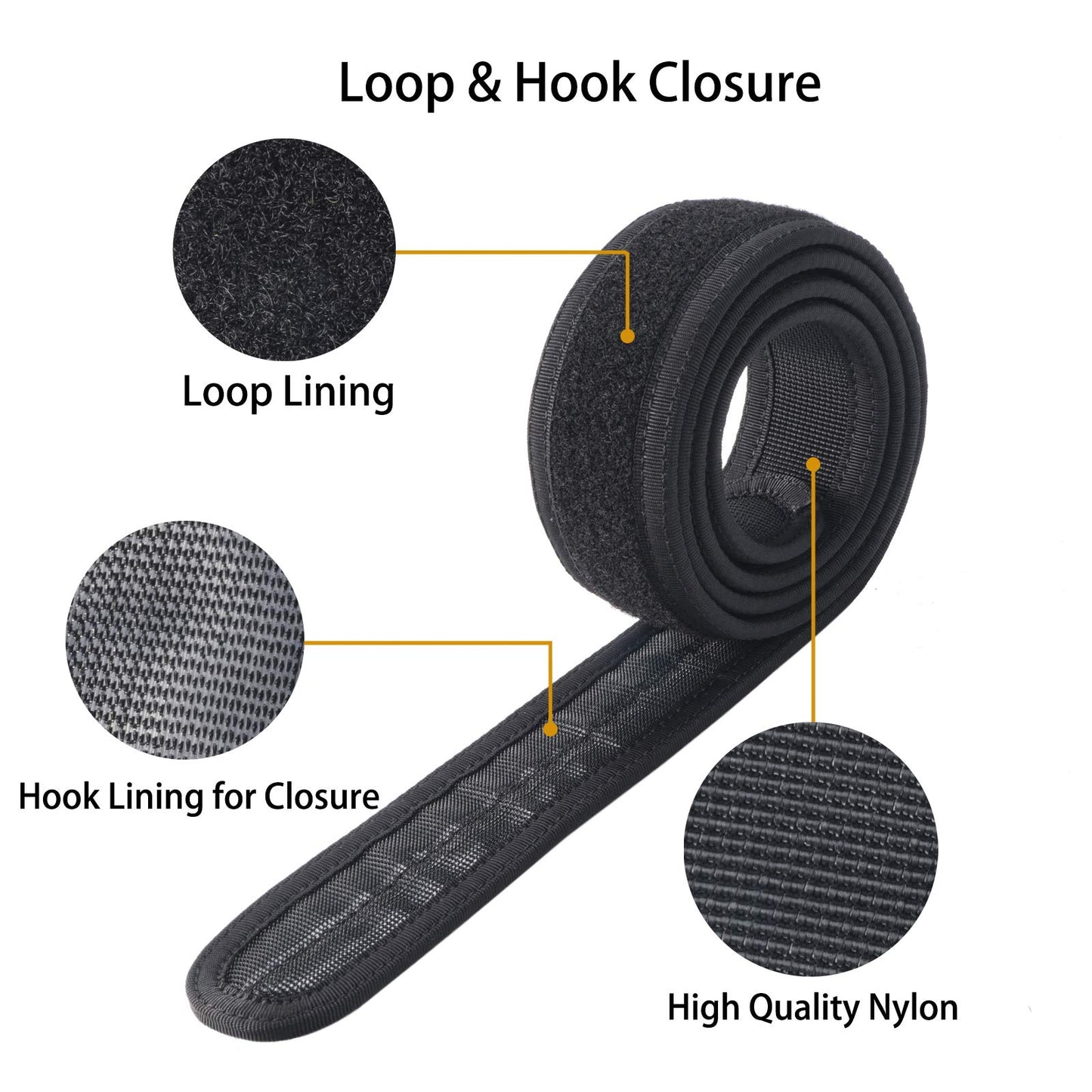 Vianyer 1.5" Inner Belt Loop Liner Belt for Tactical/Duty Outer Belt No Scratch No Metal Buckleless Mechanics Belt M
