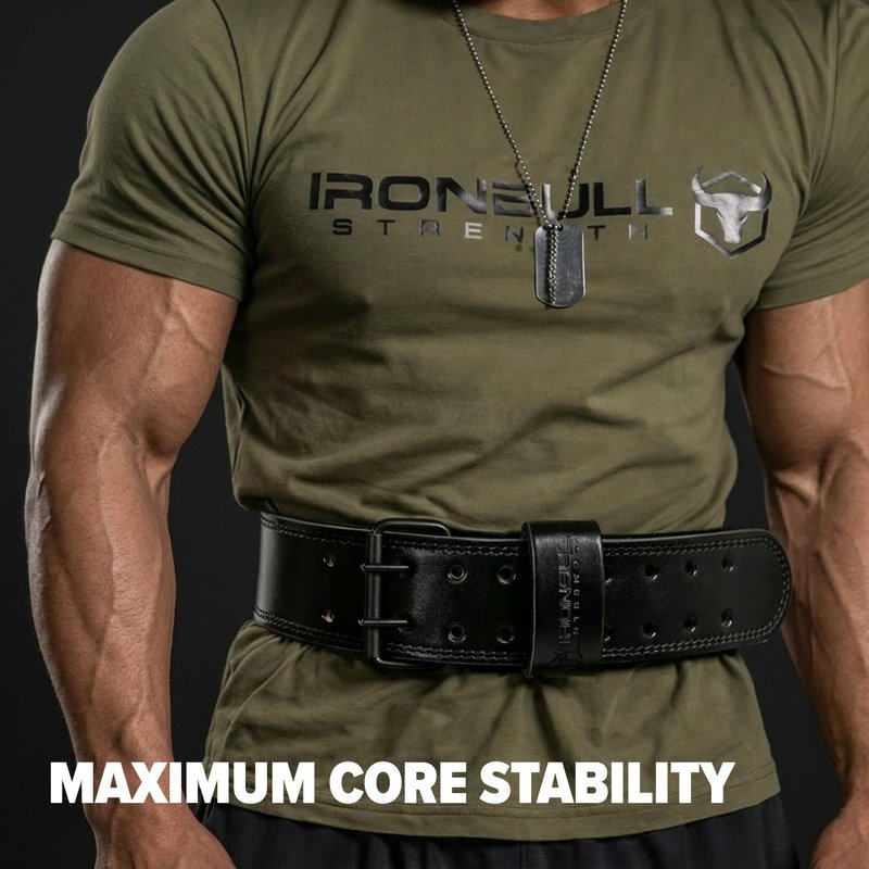 7mm Leather Weight Lifting Belt - 4" Wide Tapered Premium Leather Lifting Belt for Gym, Workout & Weight Training - Weightlifting Belts for Men and Women (Medium, Black)