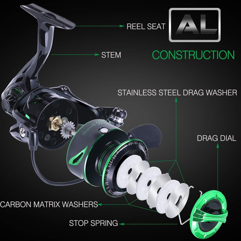 Sougayilang Fishing Reels | Lightweight Saltwater Spinning Reel - 39.5 LB Carbon Fiber Drag, 12+1 BB Smooth Performance