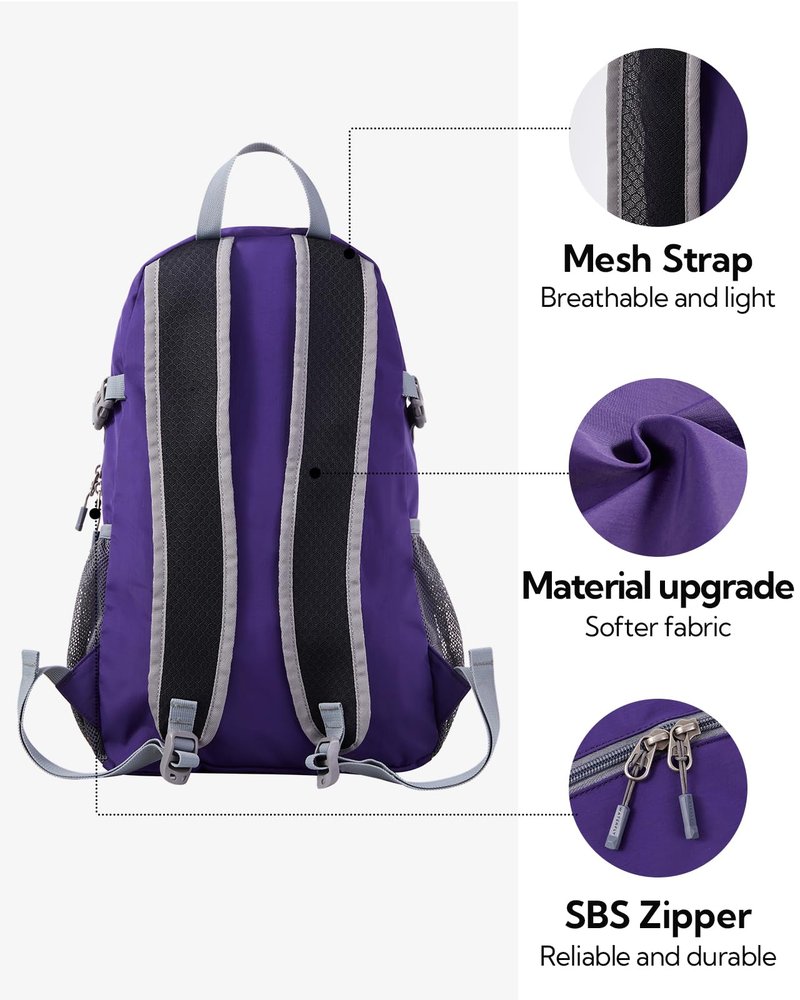 WATERFLY Small Lightweight Packable Backpack: 20l Ultra Light Foldable Travel Hiking Camping Daypack Day Pack for Man Woman