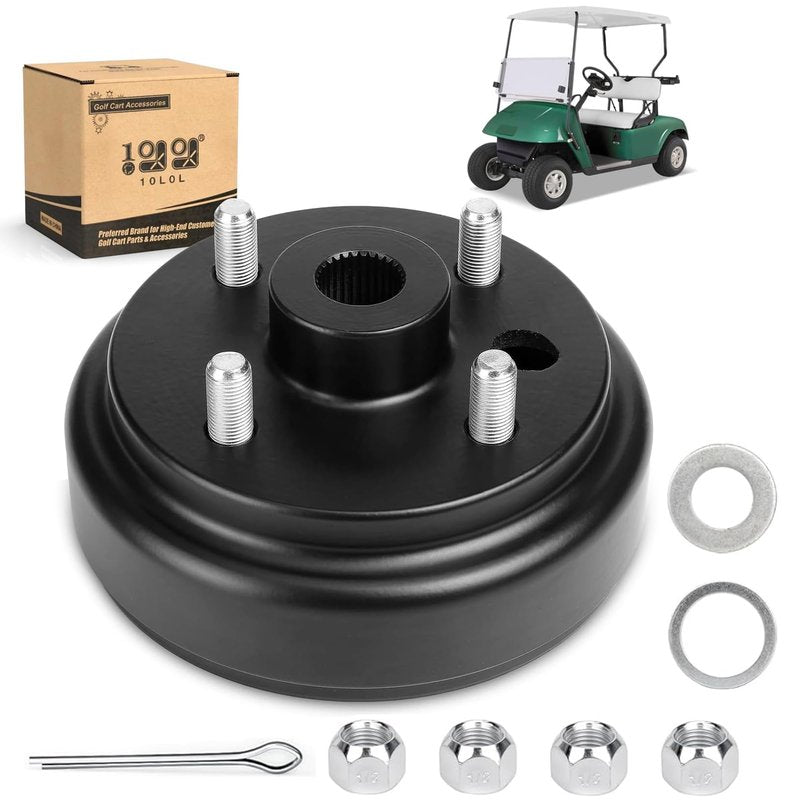 10L0L Golf Cart Brake Drum Hub Assembly for EZGO TXT 1991-up with 4 Cycle Gas Engines, 30-Tooth Spline 1 Inch Large Hole, Replace OEM 21807-G1 21807G1 41843-94