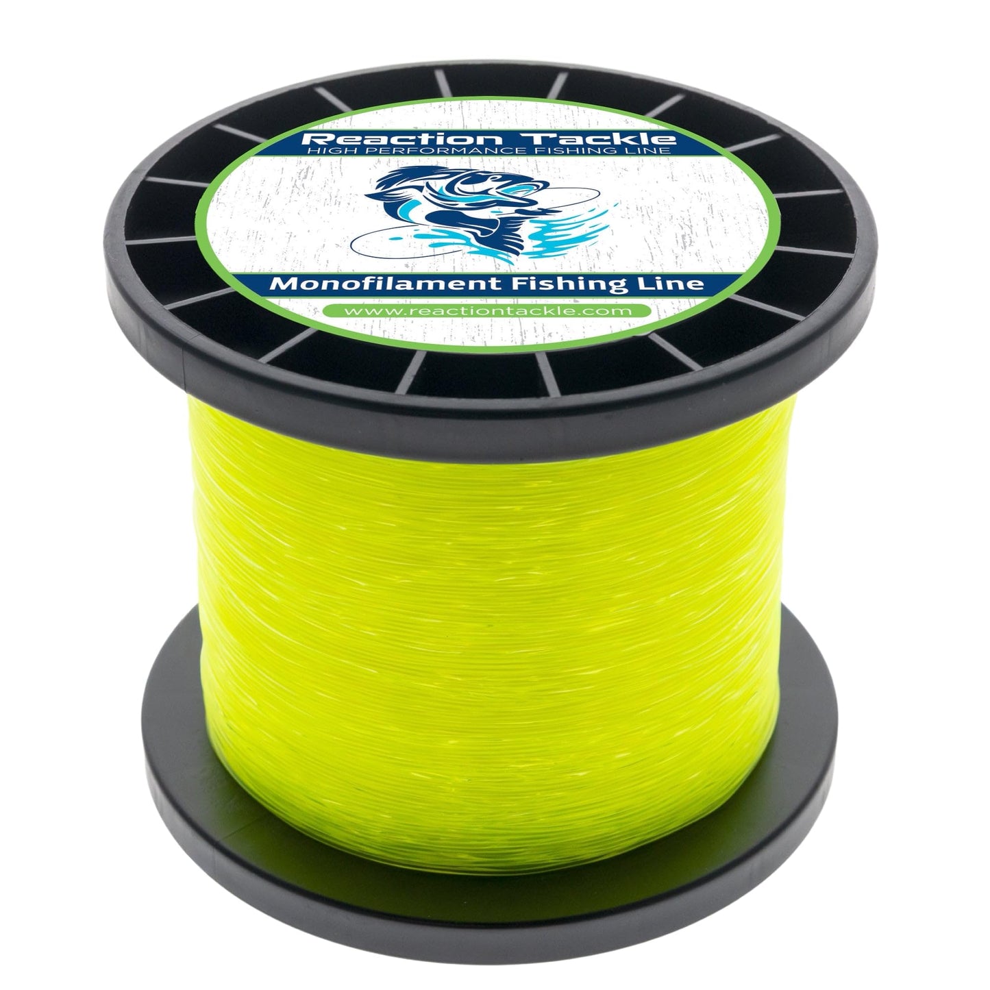 Reaction Tackle Monofilament Fishing Line - Premium Nylon Mono Line, Strong & Abrasion-Resistant, Low Memory for Smooth Long Casts - Freshwater & Saltwater - Yellow | 20lb (3250 Yards)