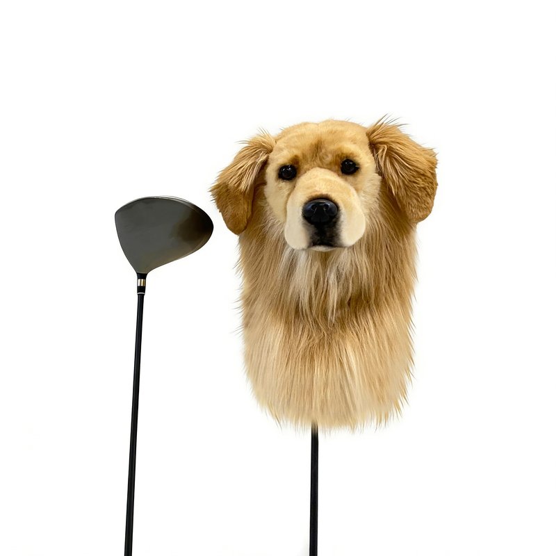 FurEverClone Golden Retriever Golf Club Head Cover for Driver 460cc, Dog-Style Golf Club Decorative Companion, (Golden