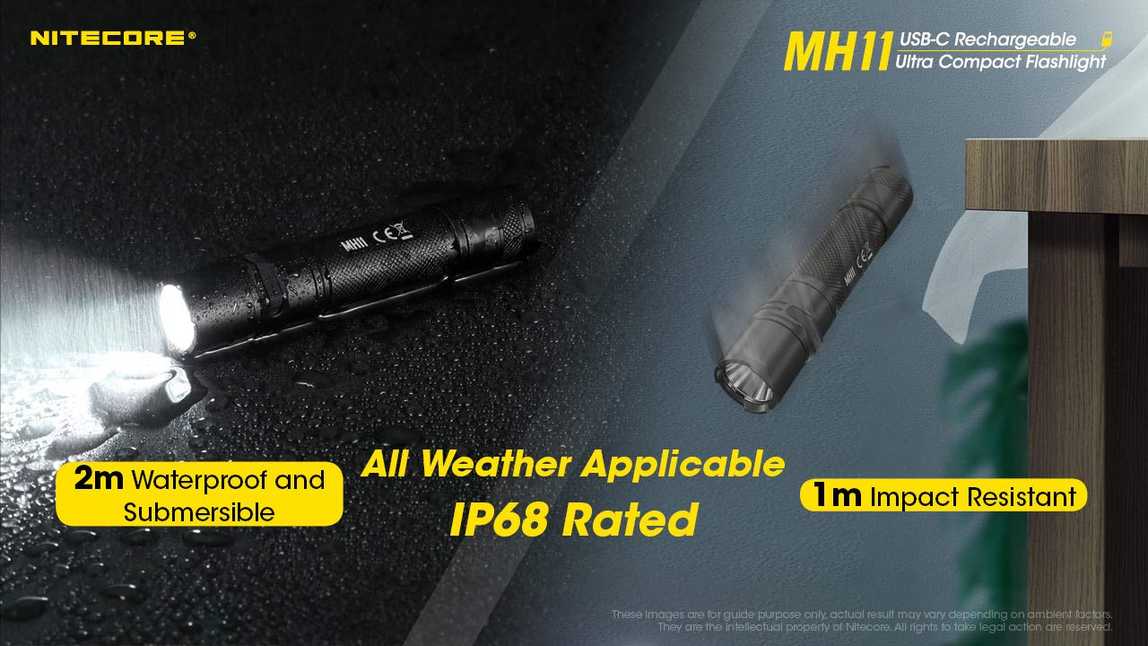 Nitecore MH11 Rechargeable Flashlight, 1000 Lumen LED EDC Compact Pocket Light