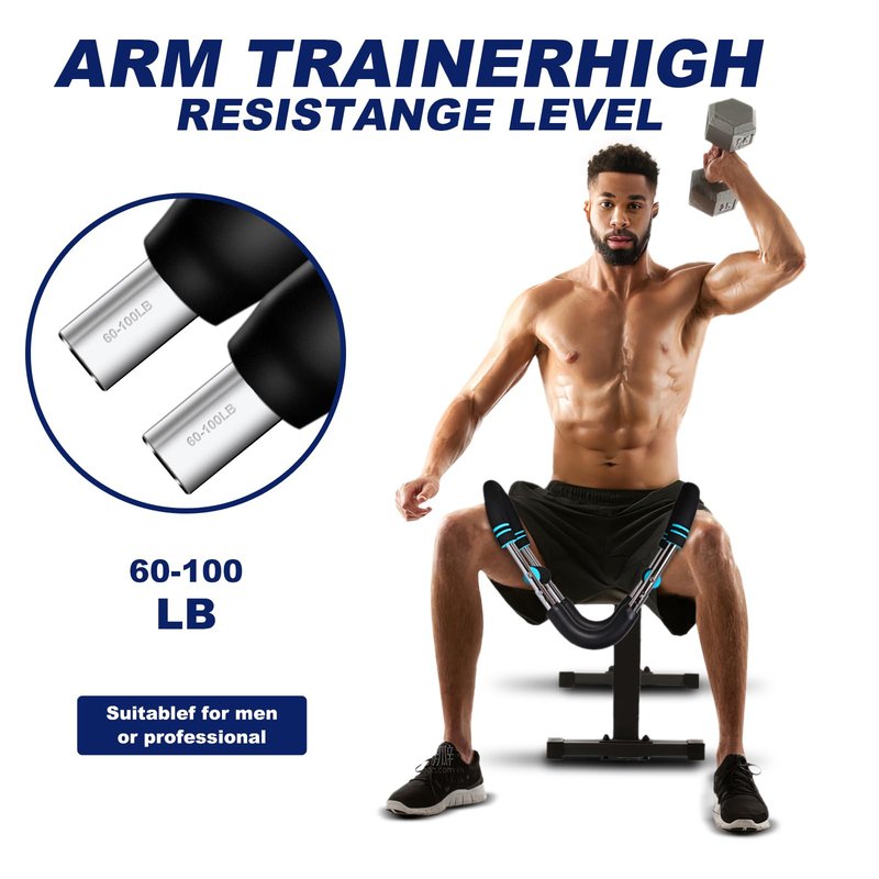Pro-Grade Twister Arm Trainer- 30-100lb Arm Chest Exerciser with 4 Spring for Men & Women, Portable Adjustable Resistance Chest Workout Equipment with Anti-Slip Grips for Home Gym Strength Training