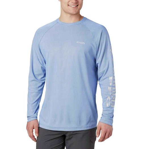 Columbia Men's Terminal Deflector Long Sleeve, Vivid Blue/Cool Grey, X-Large