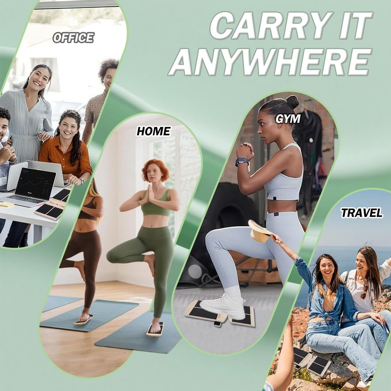 Adjustable Ankle Balance Board - Non-Slip Plantar Fasciitis Rehab Trainer for Home Gym, Side kick Axis Board Ankle Tool, Courtyard, Office, Travel, Rehabilitation Room