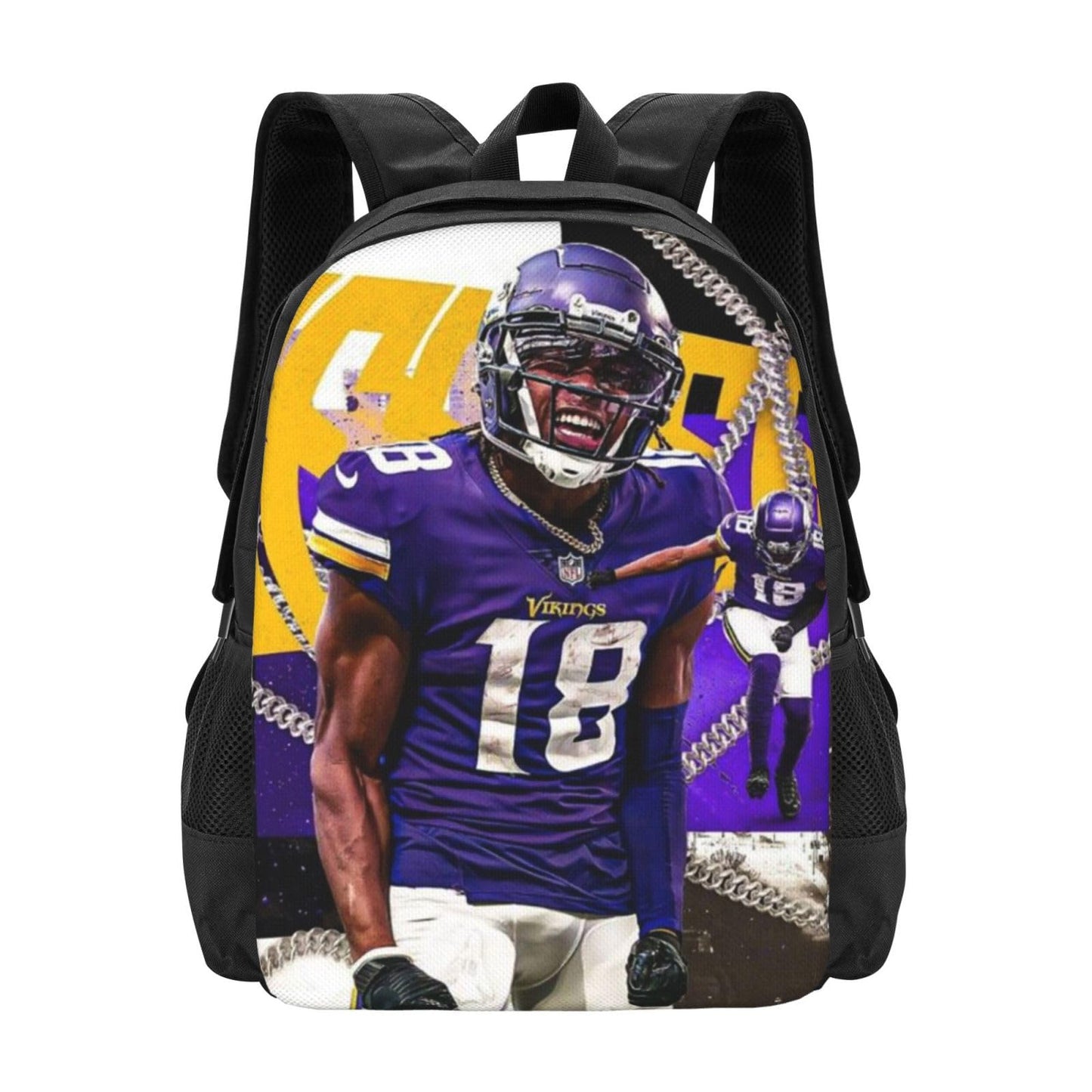 EWLTFM Casual Lightweight Travel Backpack Football Player Justin Jefferson Backpacks Fashion Cool Laptop Backpack Casual Daypack for Men Women Fans