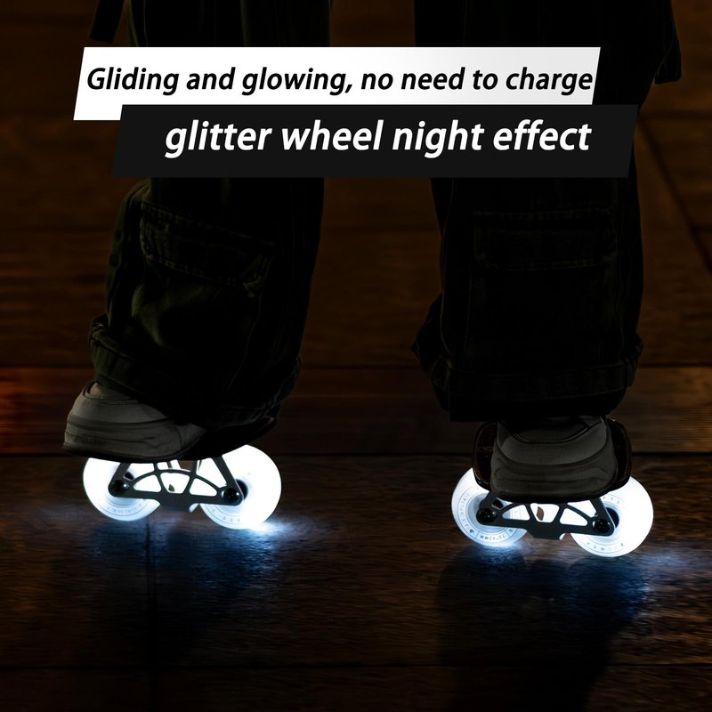 Freeskates with Metallic Surface, White Flashing Wheels, Dual Axle Distance Support, Suitable for Both Adults and Children's Roller Skating and Inline Skating ShoesDrift Board