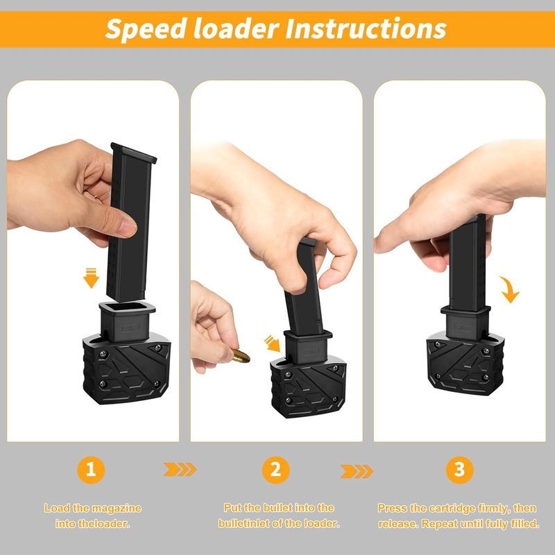Glock Magazine Speed Loader - Fast & Portable 9mm/.40 S&W Loader | Fits Glock 17, 19, 22, 26, 34, 45, 47