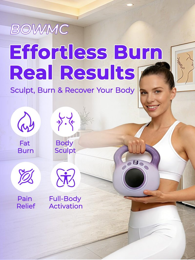 BOWMC Vibration Kettlebell, Slimming Vibration Plate Exercise Machine for Women, Fat Loss, Body Sculpting, Lymphatic Drainage & Circulation Support, Full Body Vibrating Home Workout Equipment (1PCS, Purple)