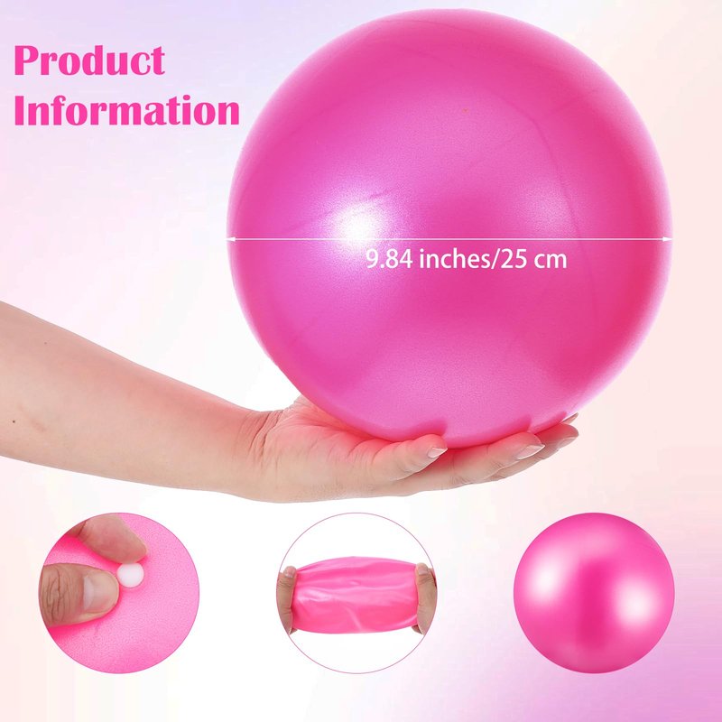 Kifmurase 10Pcs Small Exercise Balls, 9 Inch Mini Pilates Ball, Yoga Therapy Core Ball, Barre Equipment Mini Yoga Balls for Stability, Fitness, Physical Therapy, Stretching at Home Gym & Office