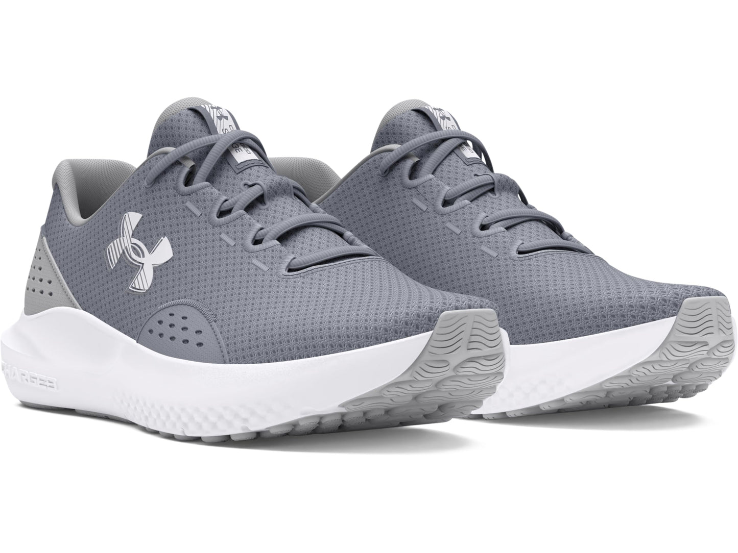 Under Armour Men's Charged Surge 4, (101) Steel/Mod Gray/White, 8.5, US