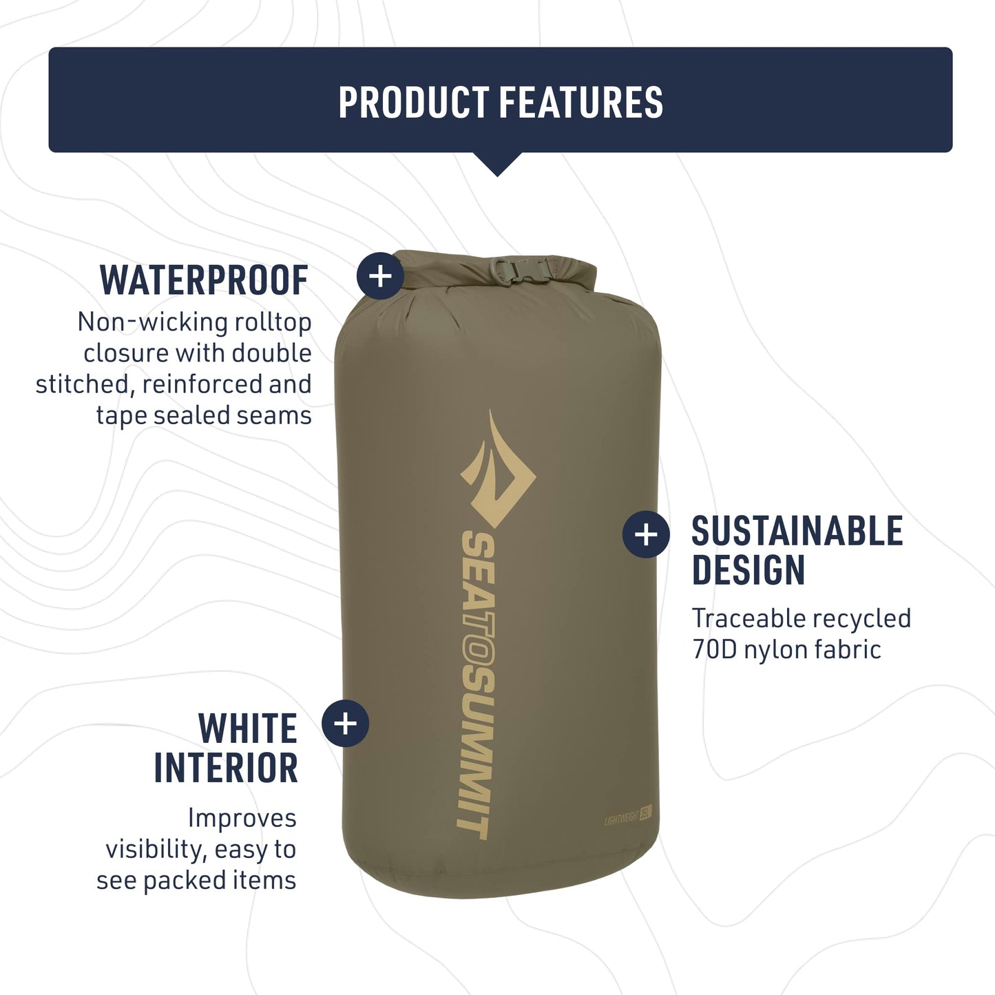 Sea to Summit Lightweight Dry Bag, Multi-Purpose Dry Storage, 1.5 Liter, Surf Blue