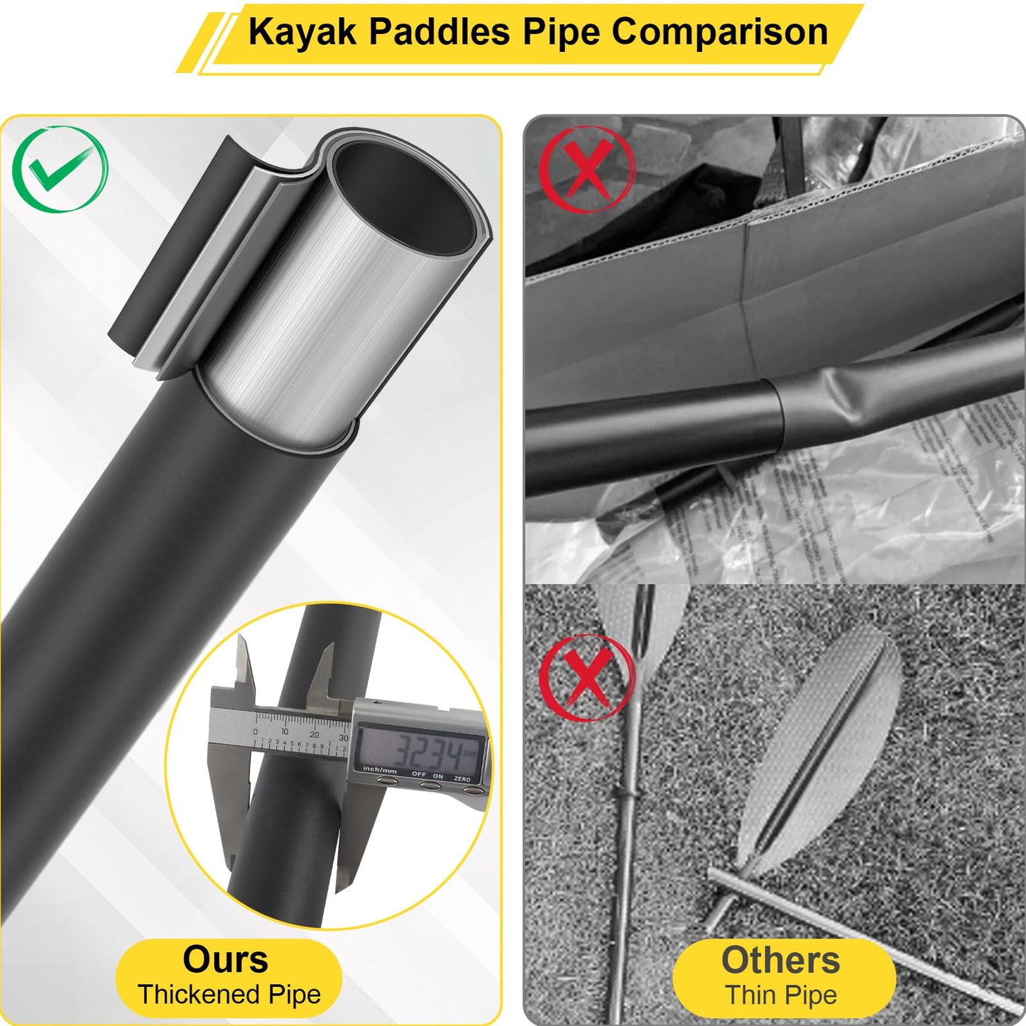 Frebuta Kayak Paddle for Adults,70 to 96in Paddle Board Paddles Telescopic Frosted Pipe Shaft Kayaking Boating Canoeing with 1 Free Paddle Leash Double Oar Float Paddle Sturdy Durable Extendable