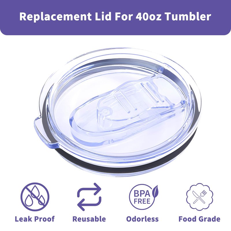 12 oz Press-in replacement lid - Compatible with swig12，18，22 oz Tumbler lid. Pack of 2.(Included 1 straws and 1 Straw brush)