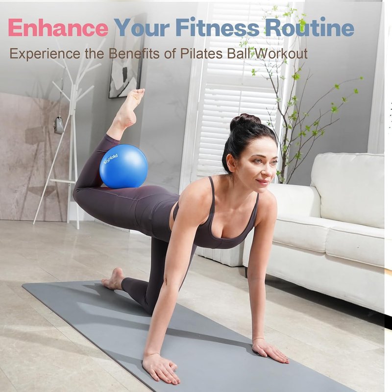Small Exercise Ball - 9 Inch Mini Pilates & Yoga Ball | Anti-Burst, Slip-Resistant for Stability & Core Strength
