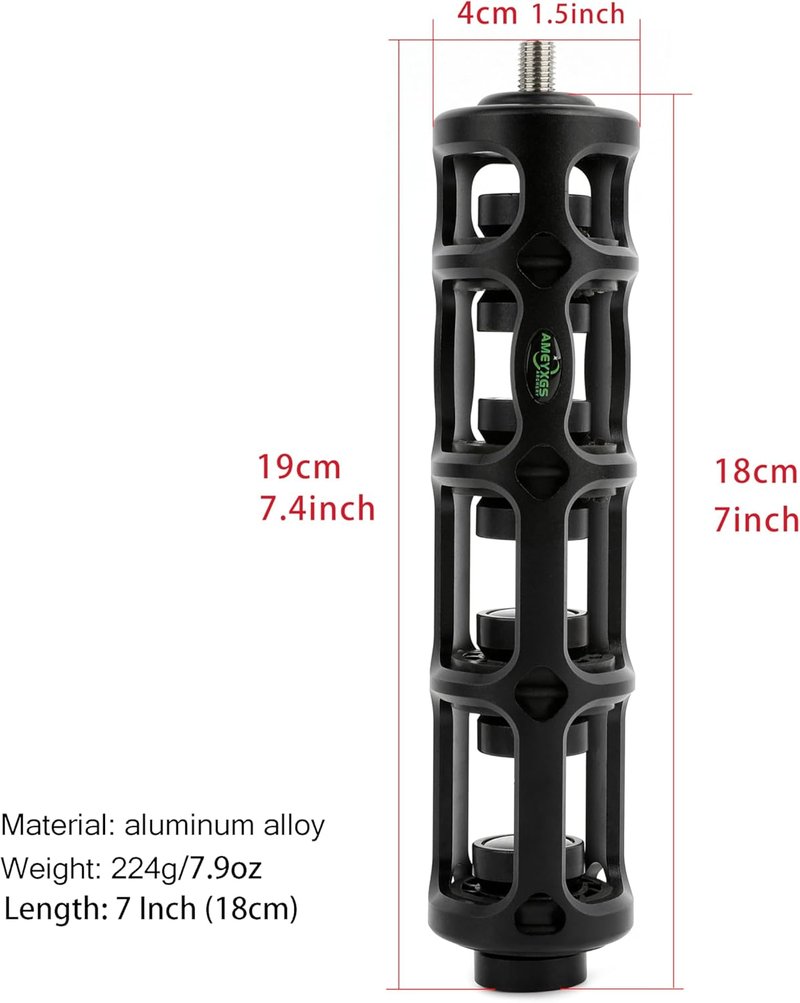 Archery Bow Stabilizer - 7 Inch Aluminum Alloy Vibration Damper | CNC Machined Compound Bow Accessory