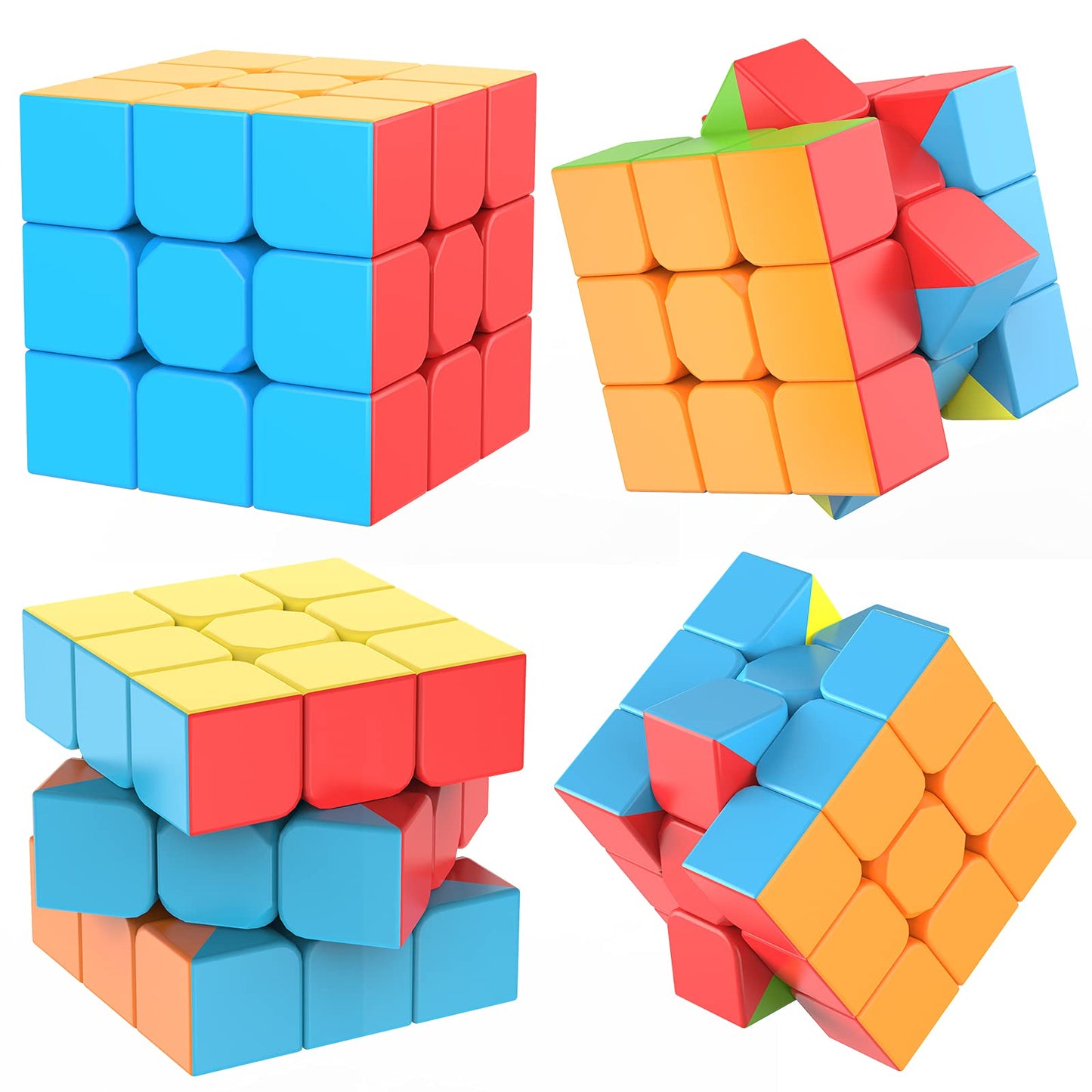 3x3 Speed Cube Stickerless with Stand & Tutorial: Problem-Solving Brain Teaser, Easy Turning Sensory Puzzle Toy Easter Gift Basket Stuffers for Boys 6-12, STEM Educational