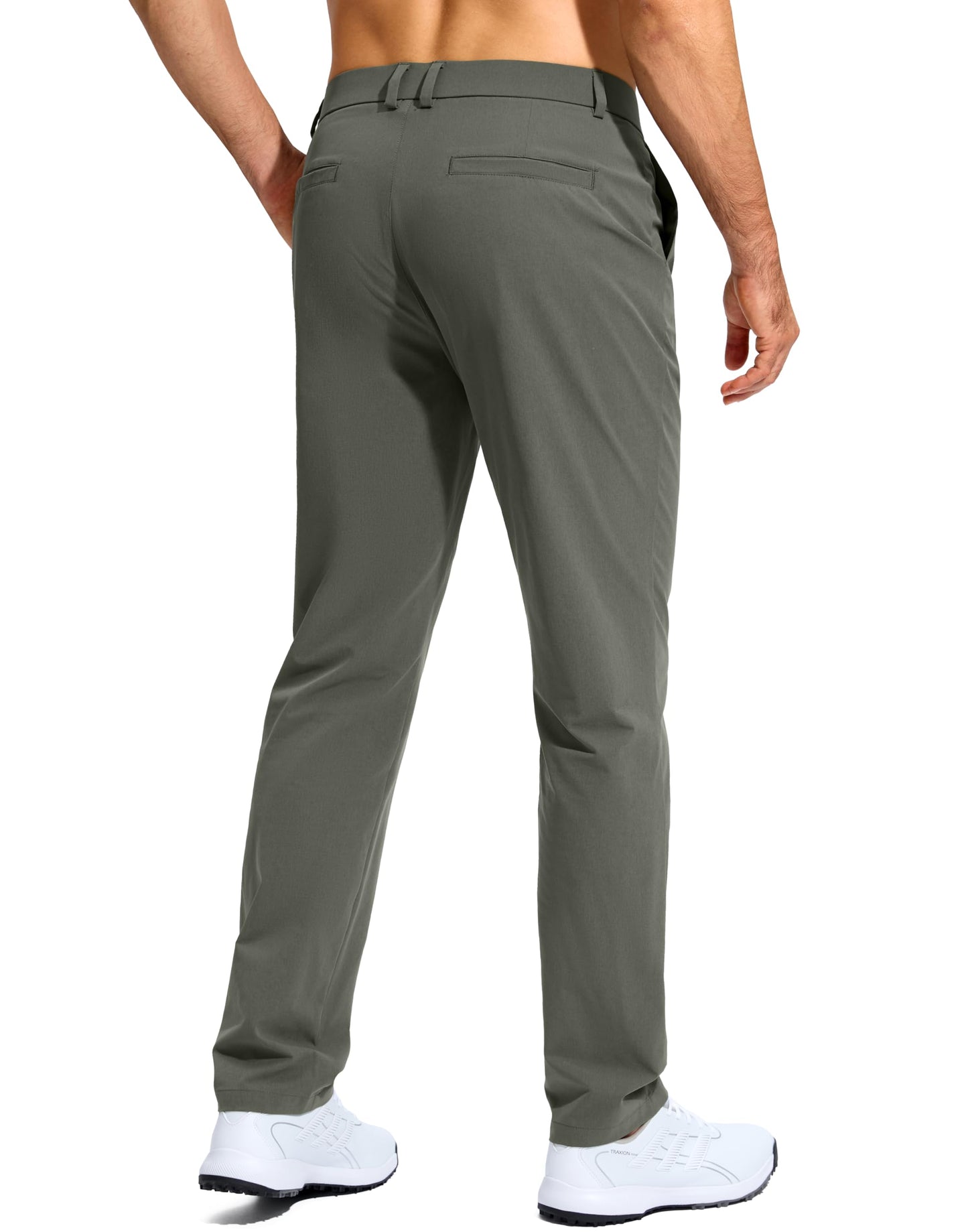 G Gradual Mens Golf Pants Stretch Dress Casual Pants 30"/32"/34" Lightweight Work Travel Slacks for Men with 4 Pockets(Sage,L32.W34)