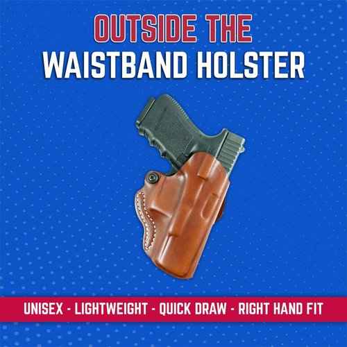DeSantis Thumb Break Scabbard OWB Holster - Leather Right Hand Gun Holster, Fits Standard 1911 Models 5", from COLT, S&W, SIG Sauer, Ruger, Kimber, Springfield, and Others - Right Hand Draw, Black