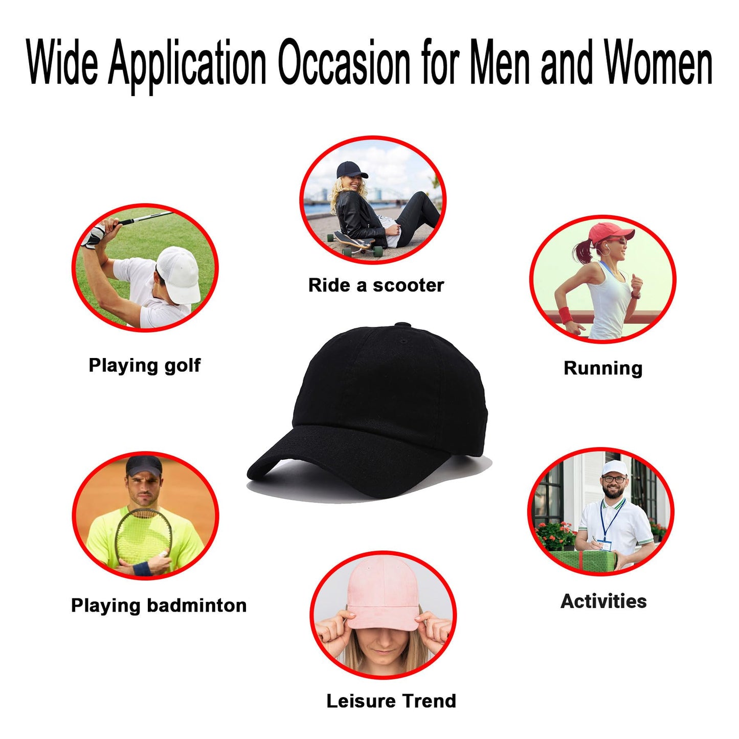 NPJY Baseball Cap Golf Dad Hat Adjustable Original Classic Low Profile Cotton Hat Unconstructed Plain Cap Men Women White