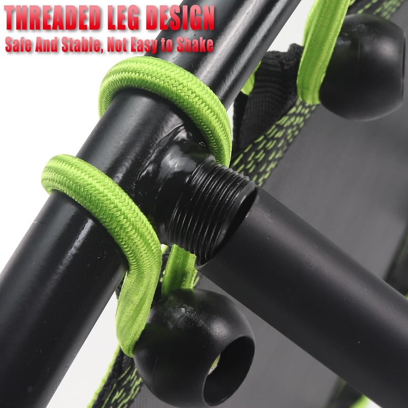 Silent Mini Trampoline - 40" Adjustable Handle Bar Bungee Rebounder for Cardio Workouts | Max Weight 330 lbs