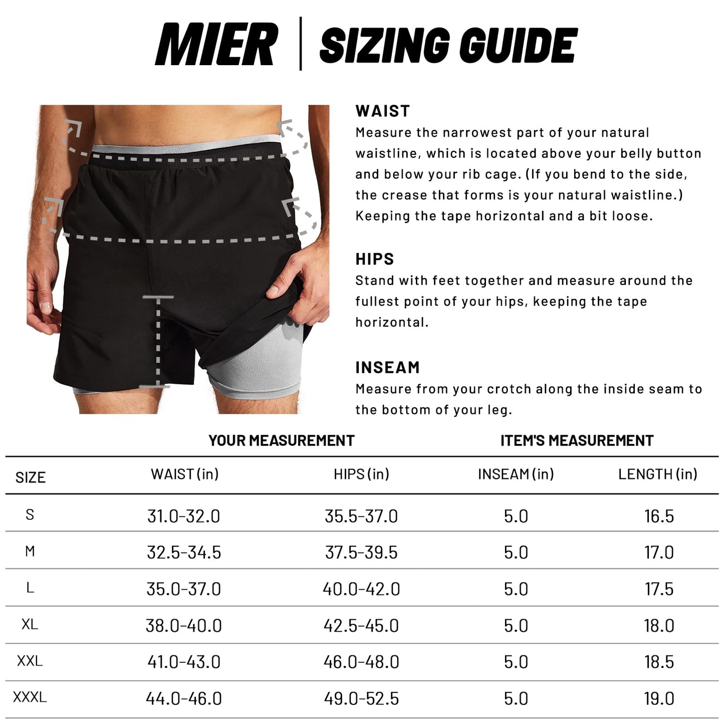 MIER Men's 2 in 1 Quick Dry Running Shorts 5" with Liner Lightweight Athletic Shorts for Workout Fitness with Pockets, Grey, XL