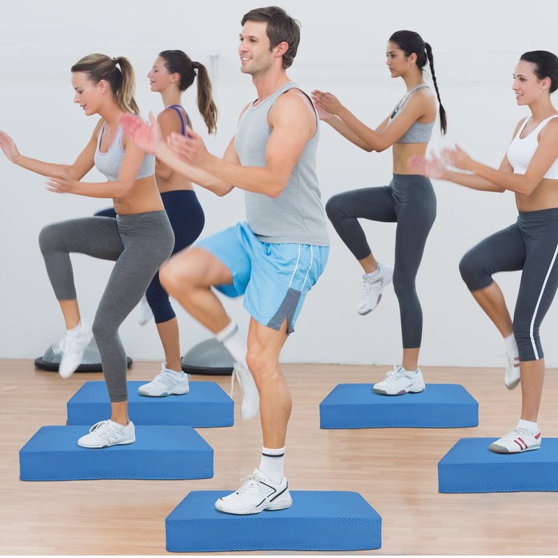 Hungdao 2 Pcs Balance Pad Thick Foam Yoga Core Training Exercise Pad for Adults Physical Therapy Fitness Stability Workout Knee Ankle Strength Training Home Work Floor(16 x 13 x 2 Inches,Blue)